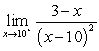 Determine the limit.   Answer with a number,   ,   or that the limit does not exist. A)  0 B)    C)    D)    E)  The limit does not exist.