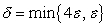 A metal washer of (outer)  radius r inches weighs   ounces. A company manufactures 5-inch washers for different customers who have different error tolerances. If the customer demands a washer of weight   ounces, what is the error tolerance for the radius? That is, find   such that a radius of r within the interval   guarantees a weight within   . A)    B)    C)    D)   