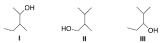 Which of the following compounds is (are)  primary alcohols?   A)  Only I B)  Only II C)  Only I and II D)  Only II and III