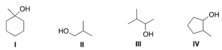 Which of the following compounds is (are)  secondary alcohols?   A)  Only I B)  Only II C)  Only II and III D)  Only III and IV