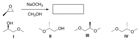 What is the product of the following reaction?   A)  I B)  II C)  III D)  IV