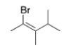 What is the IUPAC name of the following compound?   A)  (E) -2-Bromo-3,4-dimethyl-2-pentene B)  (Z) -1-Bromo-1,2,3-trimethyl-1-butene C)  (Z) -2-Bromo-3,4-dimethyl-2-pentene D)  (E) -1-Bromo-1,2,3-trimethyl-1-butene