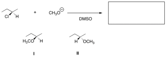 What is the product of the nucleophilic substitution reaction shown below?   A)  Only I B)  Only II C)  I and II D)  None