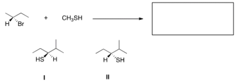 What is the product of the nucleophilic substitution reaction shown below?   A)  Only I B)  Only II C)  I and II D)  None