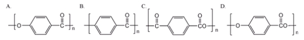 <strong>Which of the following is the repeating unit of the polymer formed in the polymerization of p-hydroxybenzoic acid? </strong> A) A B) B C) C D) D