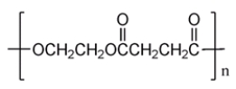 Identify the monomer(s)  needed to make the following polyester.   A)  3-hydroxybutanoic acid B)  butanedioic acid C)  butanedioic acid and ethylene glycol D)  butanedioic acid and ethanol