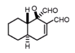 Evaluate the following statement: The terpene structure shown is a hydrolysable lipid.   A)  True, because it contains an alcohol functional group. B)  False, because alcohol and aldehyde moieties are not hydrolysable. C)  True, because there are three polar groups and only 12 total carbon atoms. D)  False, because there is too much steric repulsion from the alcohol and aldehyde moieties.