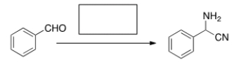 What is (are)  the missing reagent(s)  in the reaction below?   A)  NH<sub>3</sub> B)  HCN C)  NaCN, NH<sub>4</sub>Cl D)  NaNH<sub>2</sub>