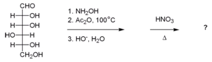 What is the best description of the product formed in the following reaction sequence?   A)  The product is an optically active aldonic acid. B)  The product is an optically inactive aldonic acid. C)  The product is an optically active aldaric acid. D)  The product is an optically inactive aldaric acid.