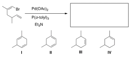Identify the structure of the major organic product that results from the following reaction.   A)  I B)  II C)  III D)  IV
