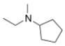 What is the IUPAC name of the following compound?   A)  N-ethyl-N-methylcyclopentanamine B)  N-cyclopentyl-N-methylethanamine C)  N-methyl-N-ethylcyclopentylamine D)  N-ethyl-N-methylpentanamine