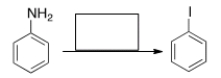Select the reagent(s)  required for the following transformation.   A)  NaI B)  (1)  NaNO<sub>2</sub>, HCl; (2)  NaI C)  (1)  NaNO<sub>2</sub>, HCl; (2)  I<sub>2</sub> D)  I<sub>2</sub>