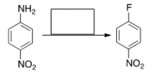 Select the reagent(s)  required for the following transformation.   A)  NaF B)  (1)  NaNO<sub>2</sub>, HCl; (2)  F<sub>2</sub> C)  (1)  NaNO<sub>2</sub>, HCl; (2)  HBF<sub>4</sub> D)  F<sub>2</sub>