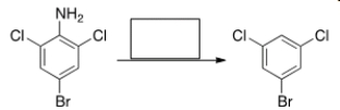 Select the reagent(s)  required for the following transformation.   A)  (1)  NaNO<sub>2</sub>, HCl; (2)  H<sub>2</sub> B)  (1)  NaNO<sub>2</sub>, HCl; (2)  H<sub>2</sub>O C)  (1)  NaNO<sub>2</sub>, HCl; (2)  H<sub>3</sub>PO<sub>4</sub> D)  (1)  NaNO<sub>2</sub>, HCl; (2)  H<sub>3</sub>PO<sub>2</sub>