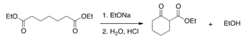 The following reaction is an example of what type of reaction? A) Claisen condensation B) mixed Aldol reaction C) Robinson annulation D) Dieckmann condensation
