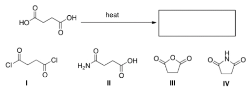 What is the product of the following reaction?   A)  I B)  II C)  III D)  IV