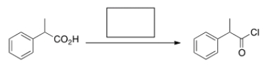 What is the missing reagent in the reaction below?   A)  acetic acid B)  NaOMe C)  SOCl<sub>2</sub> D)  pyridine