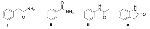 Draw the structure of N-phenyl acetamide.   A)  I B)  II C)  III D)  IV
