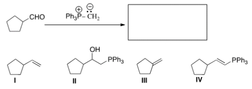 What is the product of the following reaction?   A)  I B)  II C)  III D)  IV