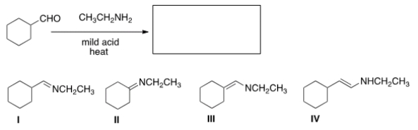 What is the product of the following reaction?   A)  I B)  II C)  III D)  IV