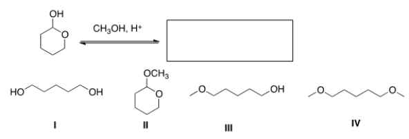 What is the product of the following reaction?   A)  I B)  II C)  III D)  IV