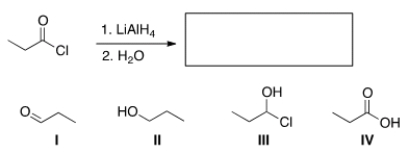 What is the major organic product of the following reaction?   A)  I B)  II C)  III D)  IV