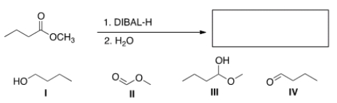 What is the major organic product of the following reaction?   A)  I B)  II C)  III D)  IV