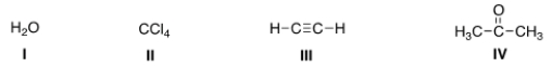 Which of the following species can be both Lewis acid and Lewis base?   A)  I, III, IV B)  I, II, IV C)  II, III, IV D)  I, II, III