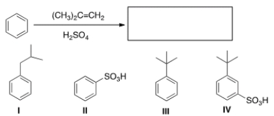What is the major organic product obtained from the following reaction?   A)  I B)  II C)  III D)  IV