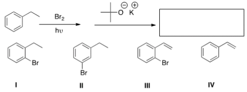 What is the product of the following sequence of reactions?   A)  I B)  II C)  III D)  IV