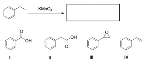 What is the product of the following reaction?   A)  I B)  II C)  III D)  IV