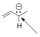 What is the hybridization around the indicated carbon atom in the following anion?   A)  sp<sup>3</sup> B)  sp<sup>2</sup> C)  sp D)  p