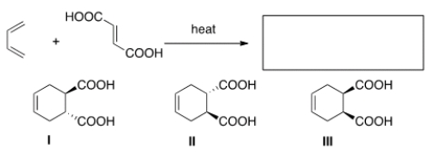 What is the major organic product of the following reaction?   A)  Only I B)  Only II C)  Only III D)  Only I and II