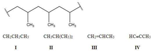 Identify the monomer used to make the following polymer.   A)  I B)  II C)  III D)  IV
