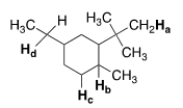 Which of the labeled hydrogens is most easily abstracted in a free radical bromination reaction?   A)  H<sub>a</sub> B)  H<sub>b</sub> C)  H<sub>c</sub> D)  H<sub>d</sub>