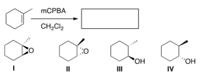 Which of the following products do not form in the following reaction?   A)  Only I B)  Only II C)  Only III and IV D)  Only I and II