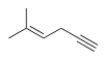Give the IUPAC name for the following compound.   A)  4-Methyl-4-penten-1-yne B)  2-Methyl-2-hexen-5-yne C)  5-Methyl-4-hexen-1-yne D)  2-Methyl-2-penten-4-yne