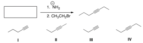 What is the starting material in the following reaction?   A)  I B)  II C)  III D)  IV