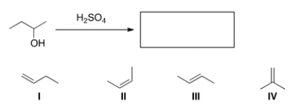 What is the major product of the following reaction?   A)  I B)  II C)  III D)  IV