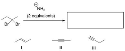 What is the product of the following reaction?   A) Only I B) Only II C) Only III D) II and III