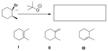 What is (are)  the product(s)  of the following reaction?   A) I and II B) II and III C) I and III D) I, II, and III