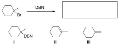 What is (are)  the product(s)  of the following reaction?   A) Only I B) Only II C) Only III D) II and III