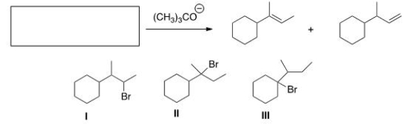 What is (are)  the starting material(s)  in the reaction below?   A) Only I B) Only II C) Only III D) II and III