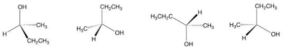 Which of the following structures has a different configuration from the other three?   A) I B) II C) III D) IV