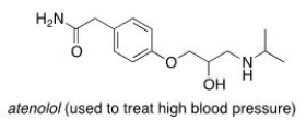 Consider the molecule atenolol (a b blocker used to treat hypertension) .Which of the following lists the correct functional groups present in atenolol?   A) Primary alcohol, amide, primary amine, aromatic, ether B) Secondary alcohol, amide, secondary amine, aromatic, ether C) Secondary alcohol, amide, primary amine, aromatic, ether D) Secondary alcohol, amide, secondary amine, aromatic, ester