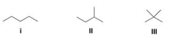 Rank the following compounds in order of decreasing melting point, putting the compound with the highest melting point first.   A) I > II > III B) II > III > I C) III > II > I D) III > I > II