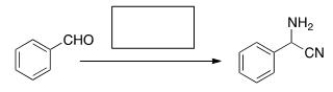 What is (are)  the missing reagent(s)  in the reaction below?   A) NH<sub>3</sub> B) HCN C) NaCN, NH<sub>4</sub>Cl D) NaNH<sub>2</sub>