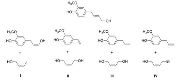 <sup> </sup>Identify the starting material that would be used to form the following product in a ring-closing metathesis reaction utilizing a Grubbs catalyst?   A) I B) II C) III D) IV