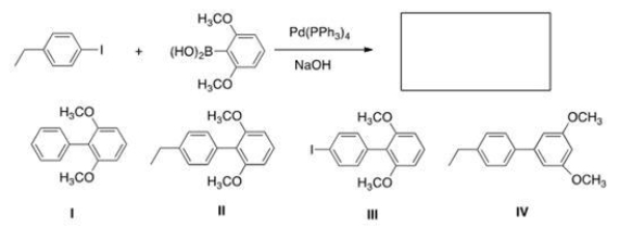 Identify the major organic product of the following reaction.   A) I B) II C) III D) IV