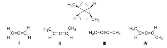 What starting material could yield the following compound if Simmons-Smith conditions were used?   A) I B) II C) III D) IV